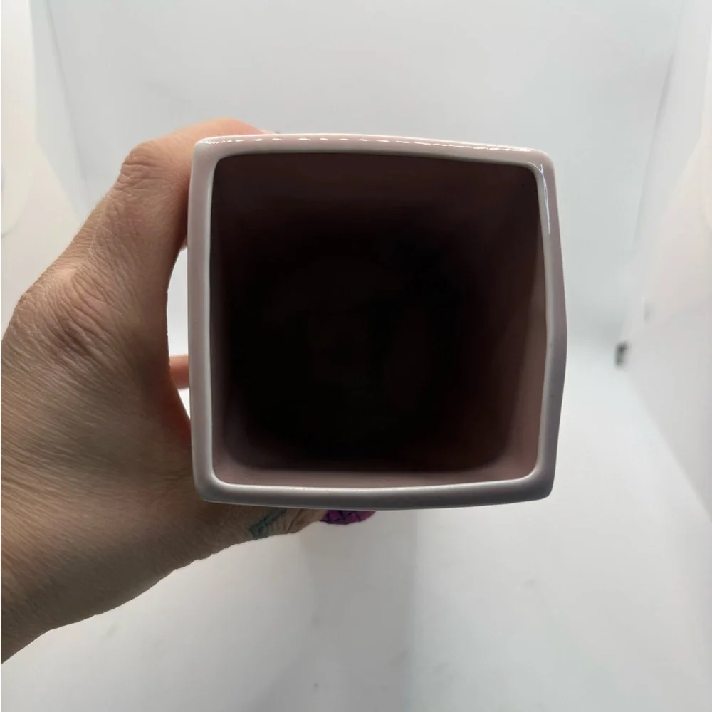 mauve pink art deco style ceramic West Elm vase